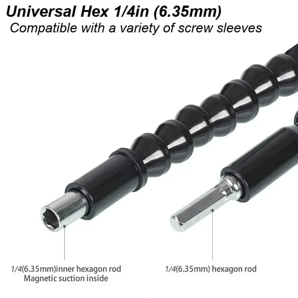 105° Angle Drill Attachment Screwdriver Adapter Flexible Shaft Soft Extension Holder Screw Driver  1/4 Hex Bit Socket Chuck