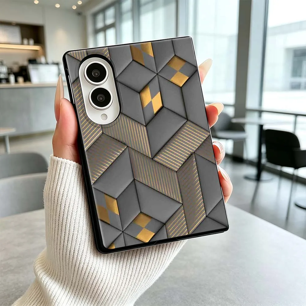 Geometric Gold Art Pattern Cover Phone Case For Samsung Galaxy Z Flip 8 Z Fold 8 Z Flip8 Wide ZFold Wide Shockproof