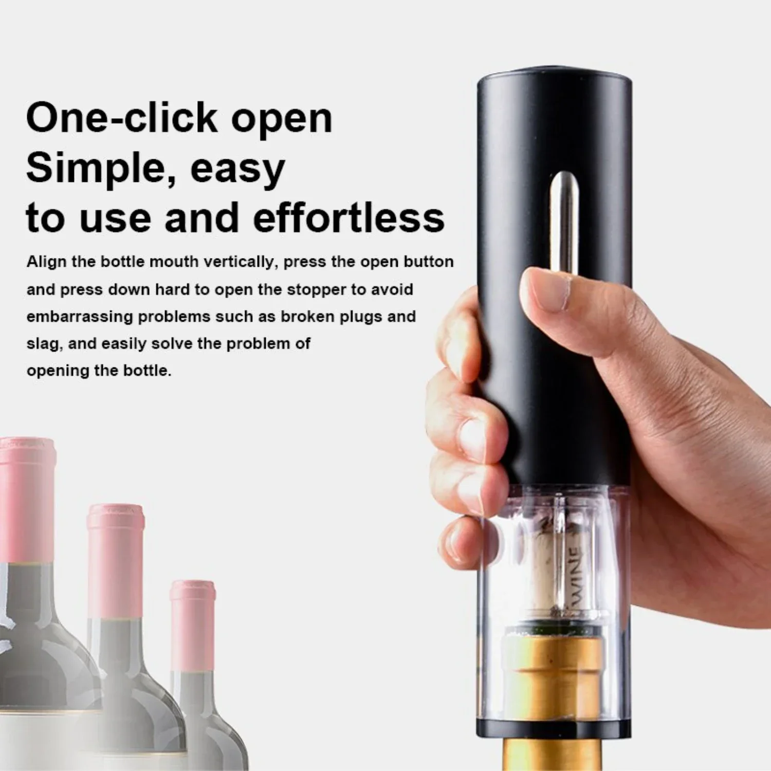 

Elegant, Stylish Rechargeable Red Wine Opener - Conveniently Chargeable Accessory for Effortless Bottle Opening - Seamlessly Enj