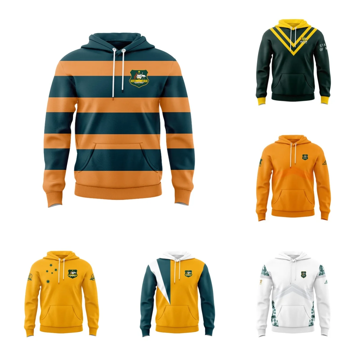 

HOODIE 1995 Kangaroo Retro Jersey Rugby League(Custom name and number )