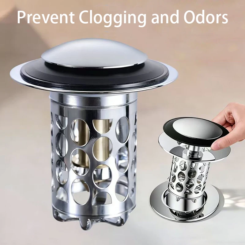 

Заглушка для слива в ванной, универсальный выдвижной сливной клапан-фильтр с уловителем волос для отверстий 1.4-1.6 дюйма, защита от засоров