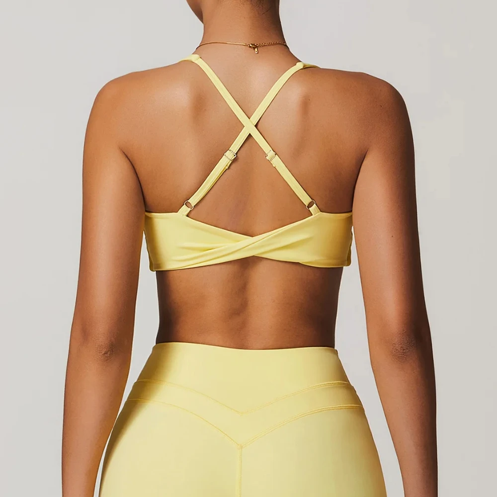 Quick-Dry Yoga Clothing Running shockproof Underwear Workout Tops Women Fitness Gym Sports Bras Sexy Back Cross Push up Yoga Bra