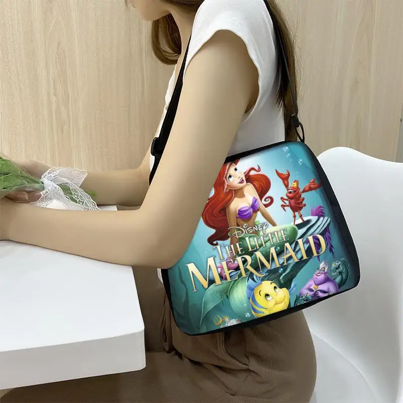 The Little Mermaid Cartoon Handbags Fashion Canvas Shoulder Bag Women Messenger Bag Girls Travel Bags Ladies Cross Bags