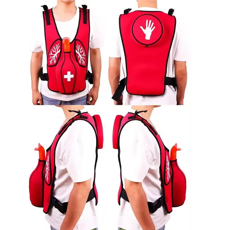 1Set First Aid Training Heimlich Vest Choking Trainer with Tracheal Blockage Wearable Adult Child Infarction Teaching Model