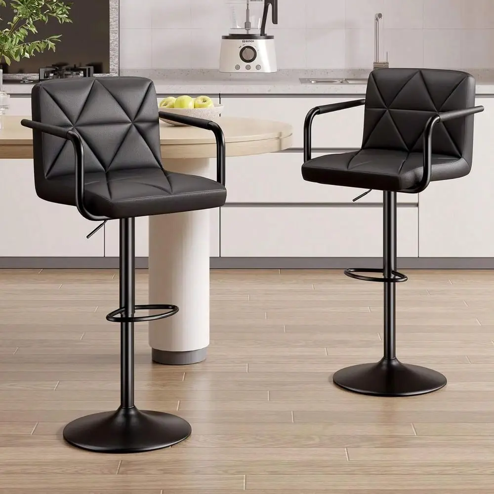 

Nalupatio Adjustable Height Bar Stools Set Of 2 360 Swivel, Stylish Design, HighQuality PU Leather, Comfortable Sponge Cushion,