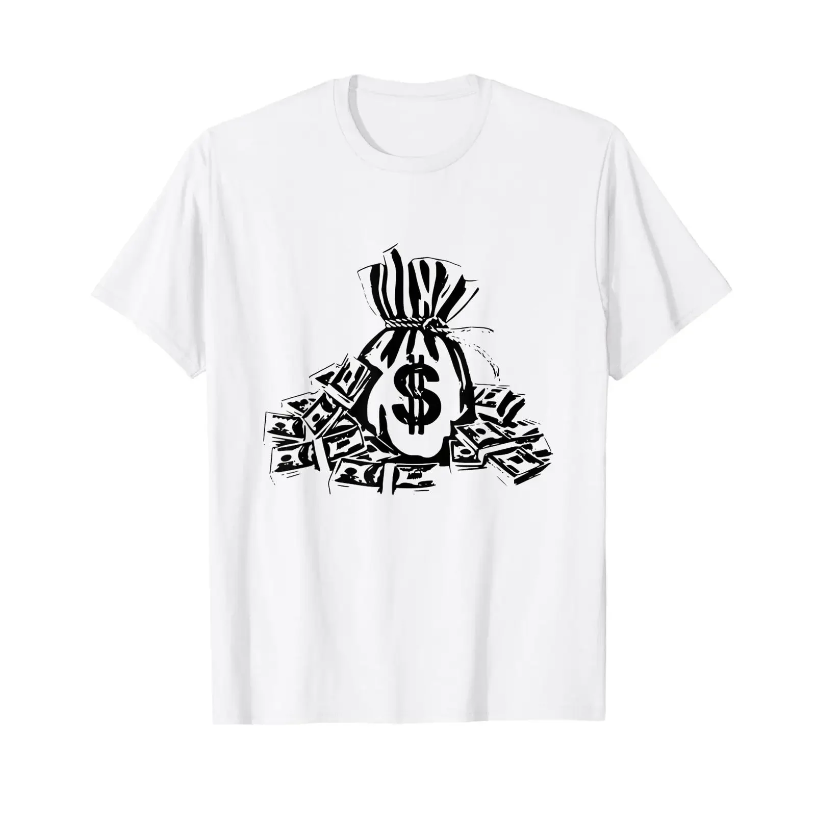 Money T Shirt Purse Banknotes Motif Children vintage Washed Breathable streetwear Top For Everyday Wear Comfortable Stretched