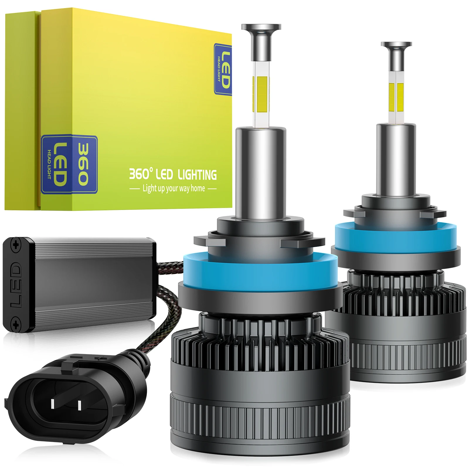 

RD10 H11/H8/H9 LED Headlight Bulbs, 360° Illumination, 2-Pack