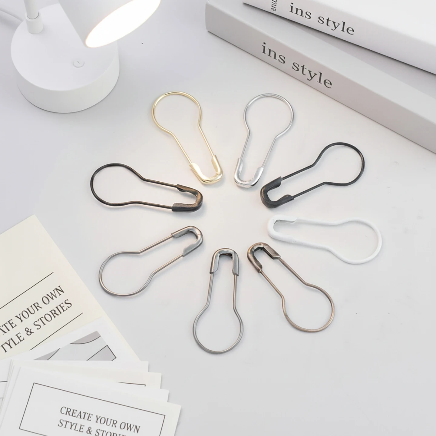 100Pcs/Lot Metal Gourd Safety Pins Clothing Fastening Pins DIY Sewing Craft Brooch Jewelry Making Supplies Accessories view 6