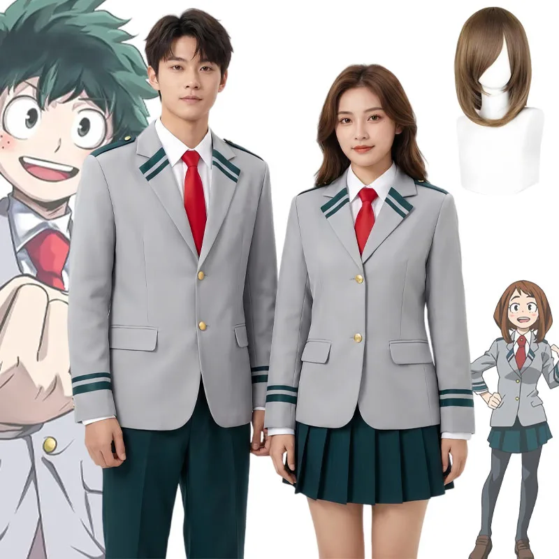 Disfraces de Cosplay de Anime Midoriya Izuku, Peluca de My Hero Academia, Cosplay de Midoriya Izuku, Bakugou Katsuki, Ochaco Uraraka, Uniforme Escolar