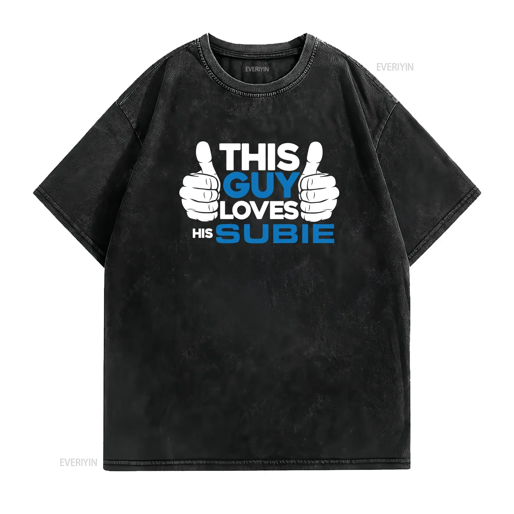 This Guy Loves His Subie T shirt vintage Washed Soft Breathable Top For Everyday Wear graphic Unisex Versatile Stretched