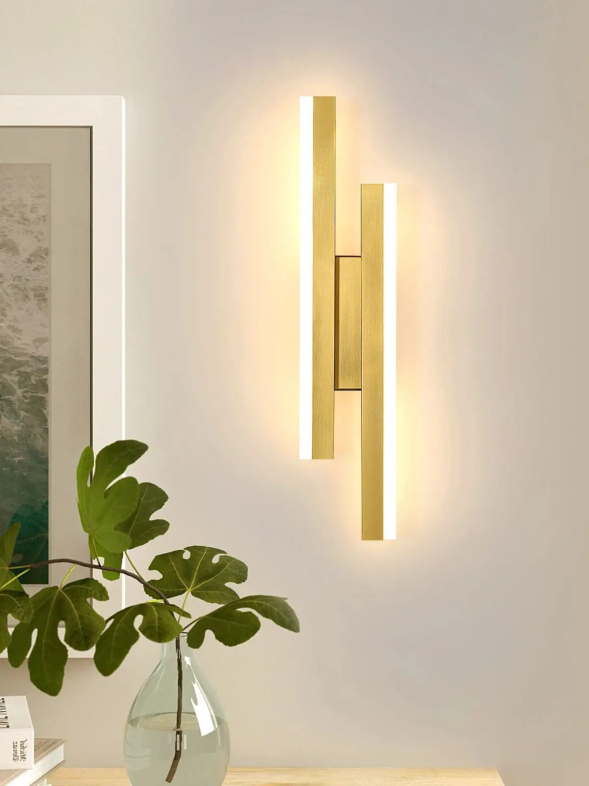 Goldene 16W LED-Wandleuchte Warmweiß 3000K Innen-Wandlampe für Wohnzimmer Flur Schlafzimmer - Energieeffizient – Detail 1