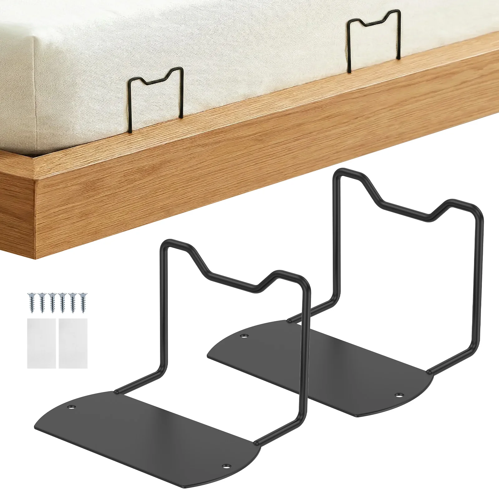 2 Pcs Mattress Slide Stopper Bed Frame Brackets Metal Anti Slip Fastener Furniture Sliding Prevention