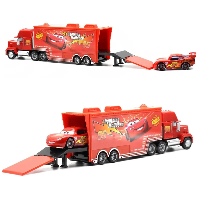 2026 Neues Disney Pixar Cars And Truck Set Lightning Mcqueen Uncle Mack Model Trucks Rennwagen Neujahr Geburtstagsgeschenk für Kinder