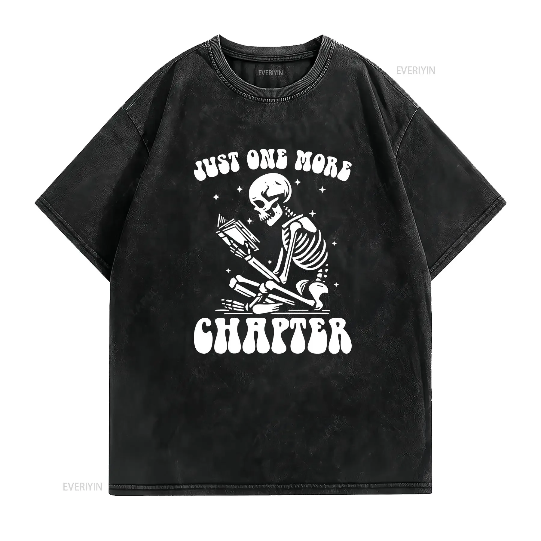 Just One More Chapter T Shirt Bookworm Book Lover s Reading Teacher Club vintage Washed graphic Top For Everyday Wear