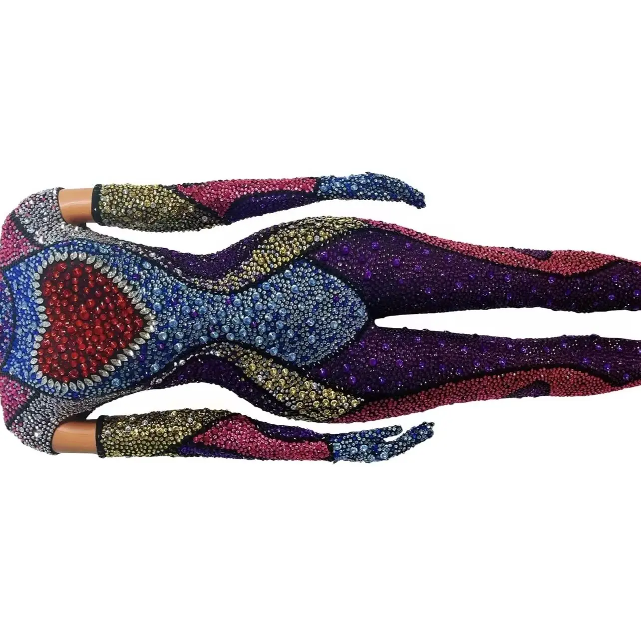 Mono con diamantes de imitación, traje de celebración, actuación de noche de cumpleaños, disfraz elástico, peleles de fiesta de cantante