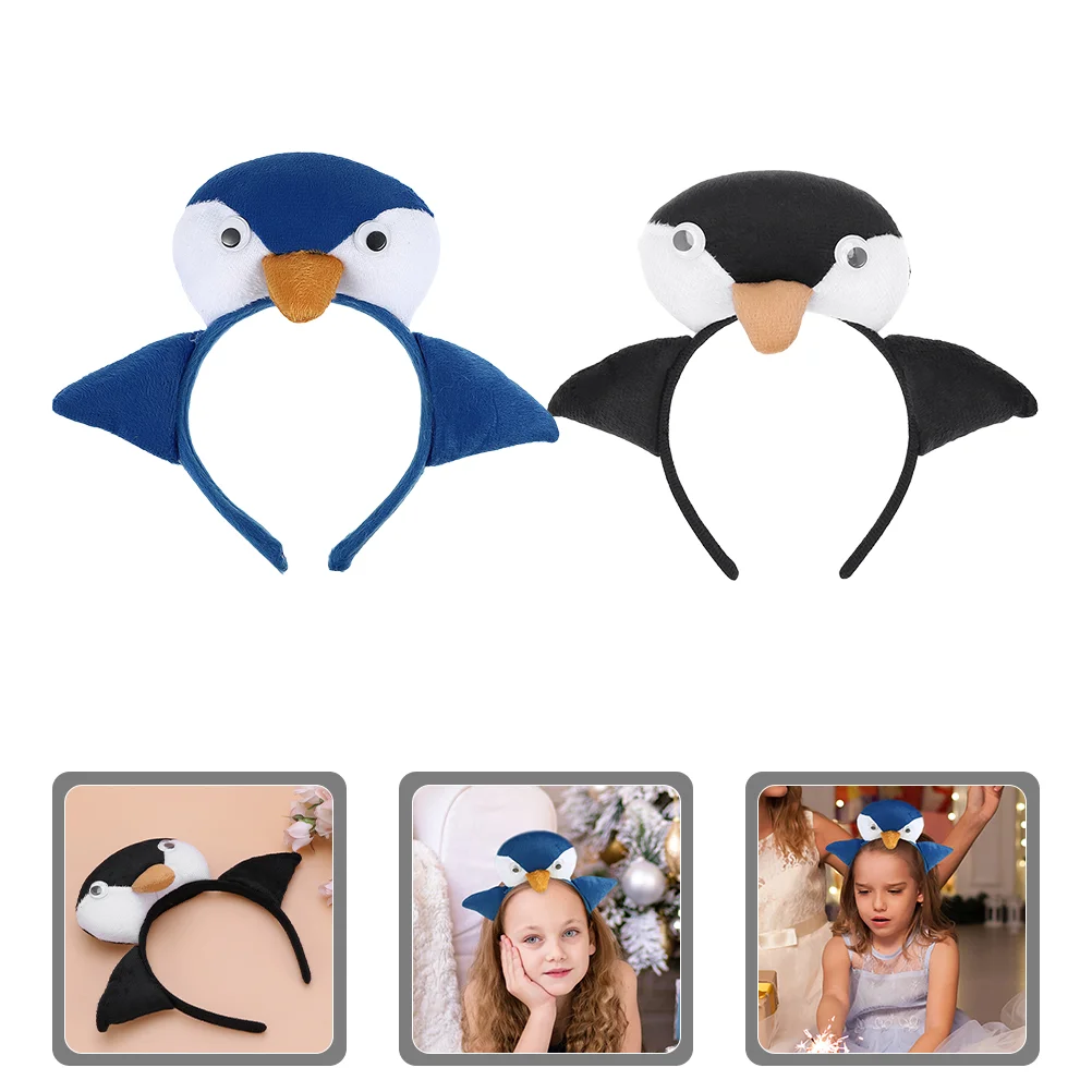 2 Pcs Toddler Headband Marine Animal Adult Penguin Costume Props Accessories Hair Child