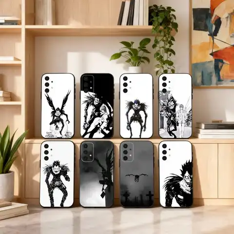 Custodia per Telefono M-Manga D-Death N-Note Ryuk per Samsung S25,24,23,22,30,21,10,9,Ultra,Plus,Lite,FE,4,5 G Morbida Custodia Nera