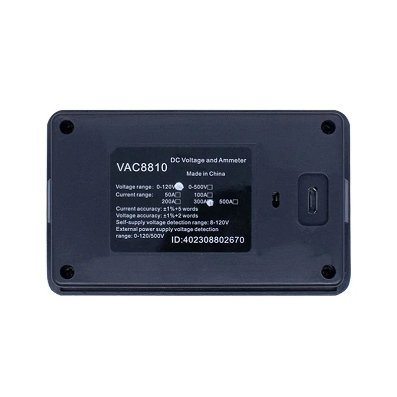 VAC8810F 2.4-inch Wireless Voltmeter Ammeter Voltmeter Power Meter Battery Tester Battery Capacity Real Time Tester 120V 300A