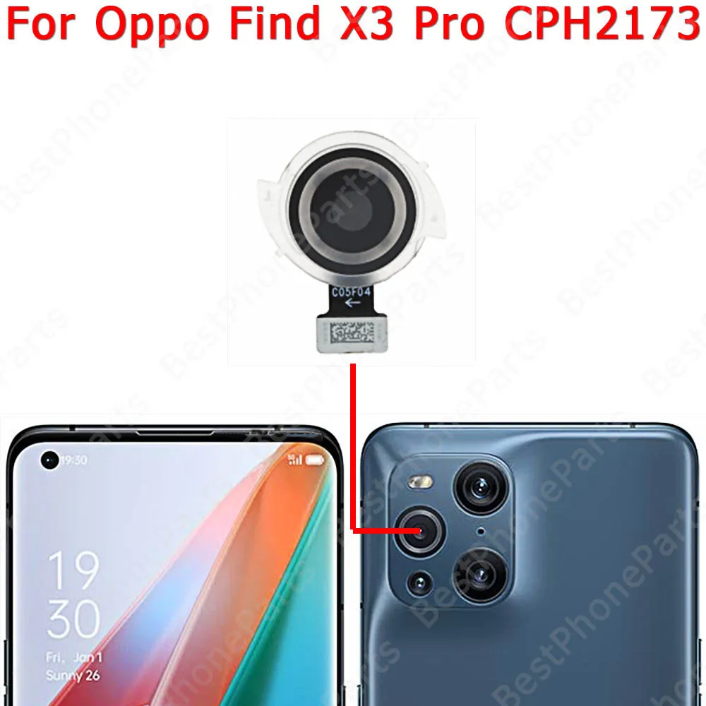 Selfie Back View Facing Front Camera For OPPO Find X3 Lite Pro Neo Rear Big Camera Module Flex Cable Repair Spare Parts