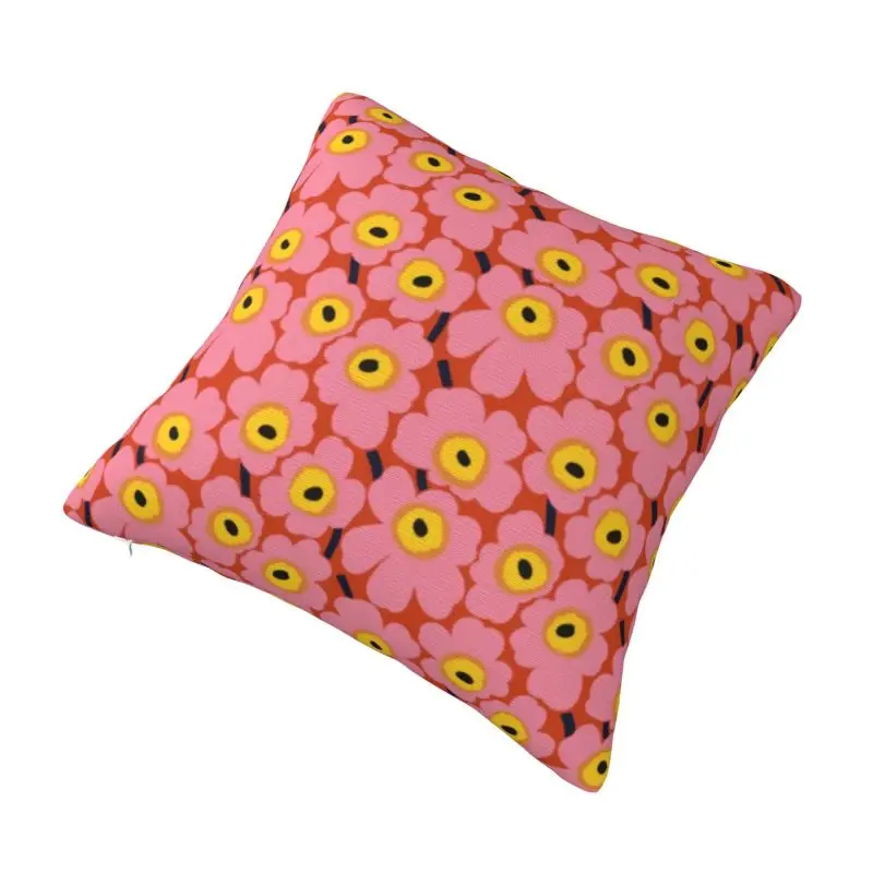 Custom Nordic Little Poppy Print Cushion Cover for Sofa Velvet Fashion Modern Style Throw Pillow Case