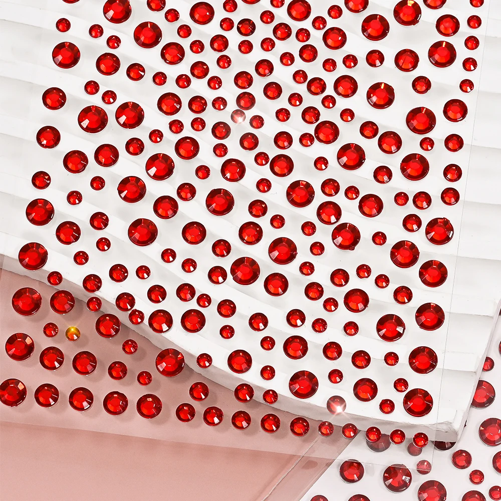 1pc Red Face Gems Jewels Rhinestone Stickers Self Adhesive Gems Stickers DIY Bling Jewel Crystal Sticker for Hair Face Eyes Body - view 6