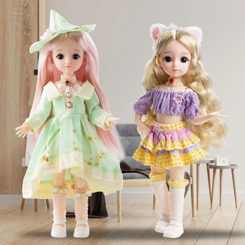 30cm BJD Doll and Clothes Multiple Removable Joints 1/6 3D Eyes Doll Girl Dress Up Birthday Gift Toy