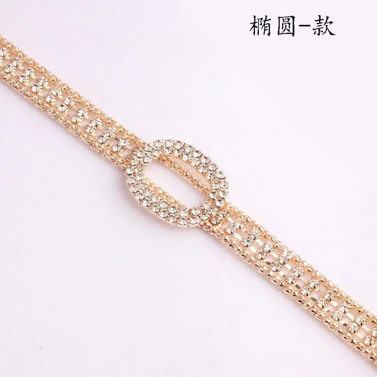 Plus Size Women's Crystal Waist Chain Extended Length Rhinestone Belt for Dresses and Sweaters Fashion Versatile Accessory