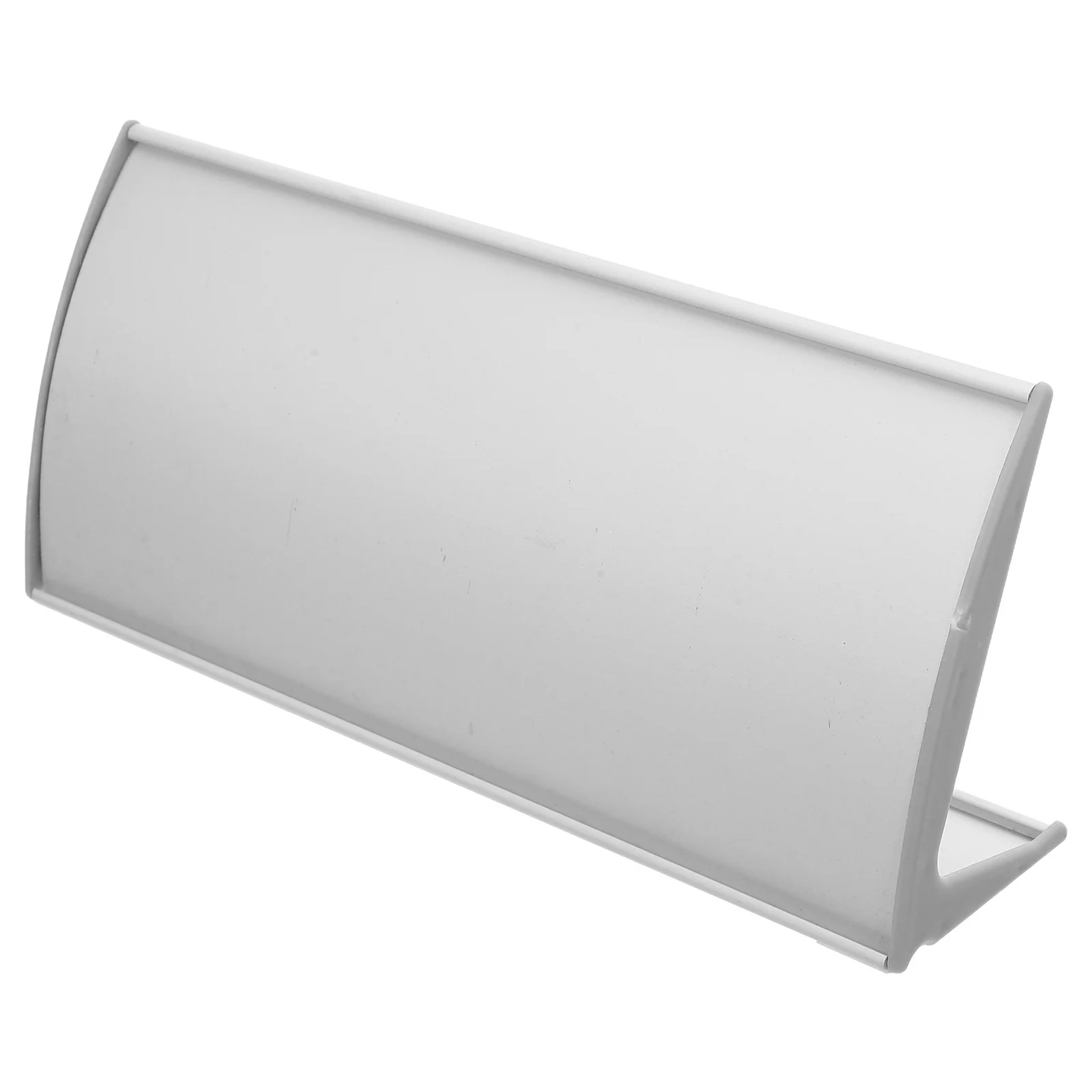 منحني الألومنيوم مكتب لوحة اسم حامل مكتب تسجيل مقوس لوحة معدنية الجبهة استقبال عرض التسمية حامل عمودي