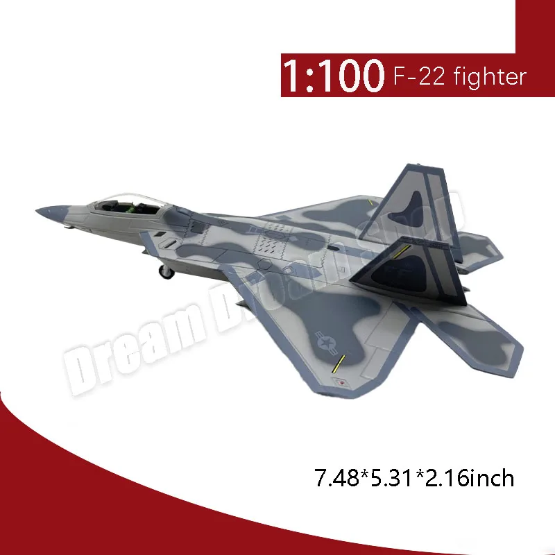 1:72 1:100 F-22 Fighter Alloy Fighter Model Toy Living Room Decoration Collection Holiday Gifts for Boy Model Aircraft Wholesale