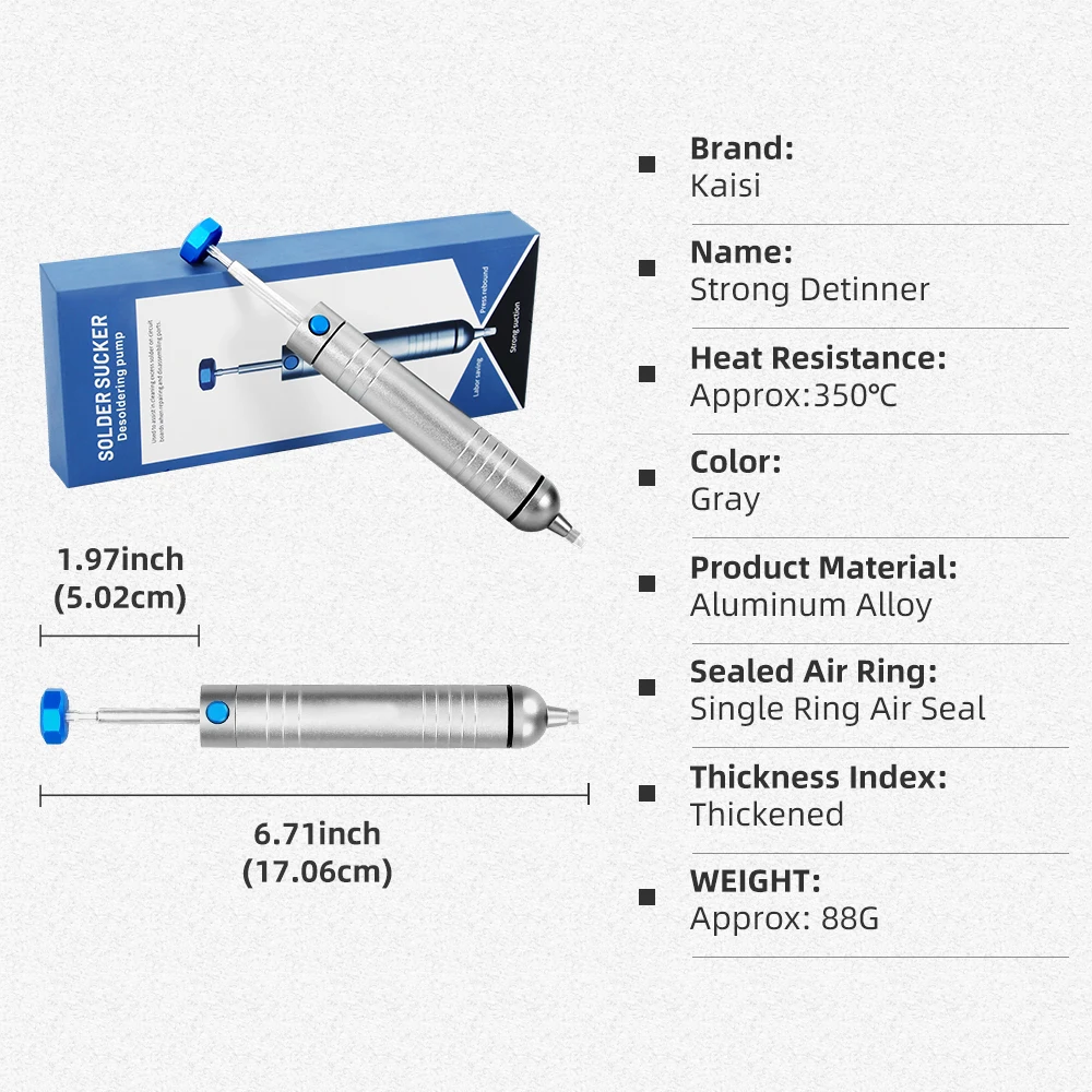 K-331 Desoldering Pump Solder Sucker Aluminum Metal Solder Removal Tool Vacuum Remover Soldering Iron Desolder Hand Welding Tool