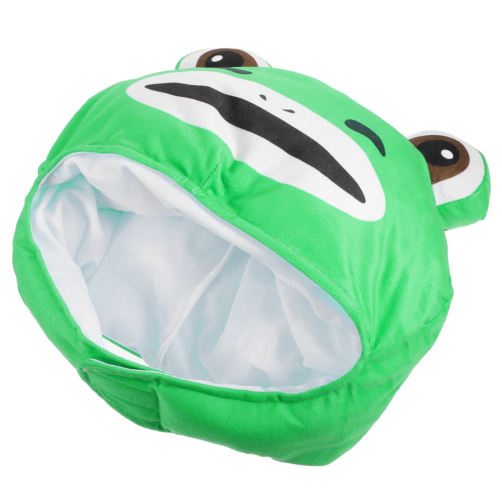 귀여운 만화 개구리 머리 모자 조정 가능한 풀 헤드기어 캡 어린이 및 성인용 사진 촬영 공연 의상