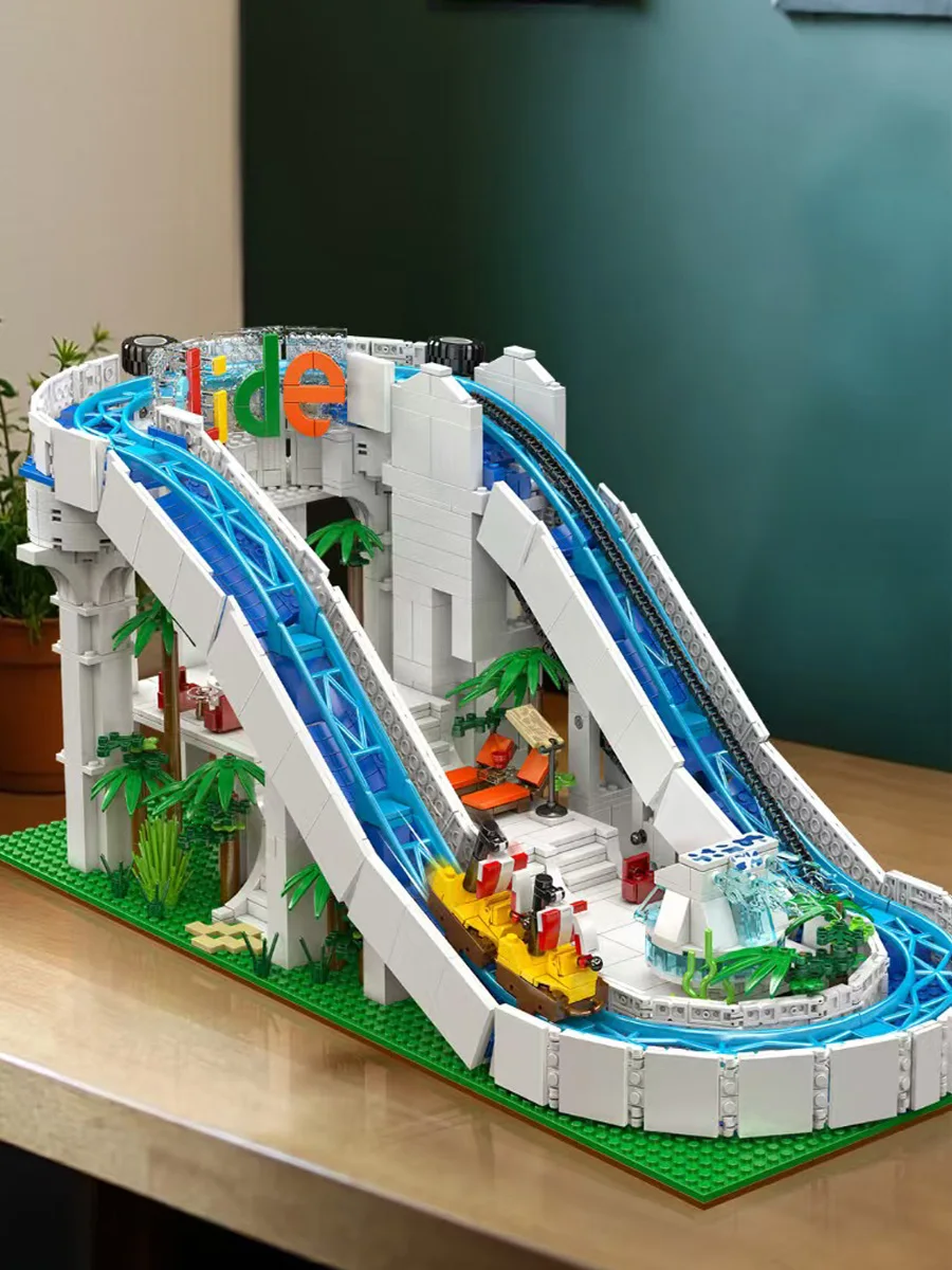 Mould King Serie di attrezzature per parchi acquatici Kit di blocchi di costruzione per viaggi d'acqua motorizzati tecnici per giocattoli per adulti Regali per bambini