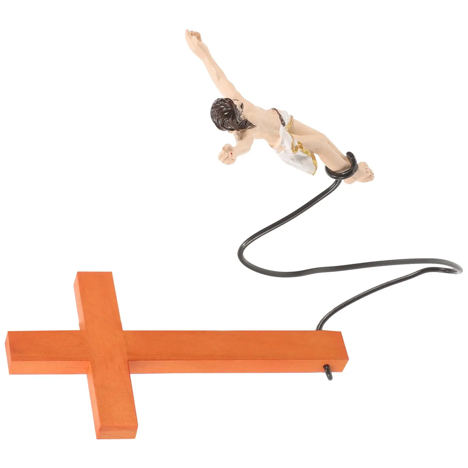 

Jesus Figure Cross Resin Crafts Home Decor Compact Size Smooth Surface Wall Hanging Decoration Religious Gifts