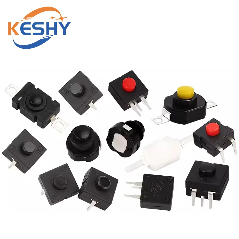 5PCS Push Button Switch 1712KD 30V 1A Flashlight Switch LOCK Table lamp Switch Flashlight Button Switch Power Switch ON-OFF