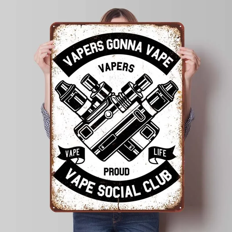 

Vapers Rusty Metal Poster Tinplate Sign Elf Bar Decor Gaming Room Decoration Coffee Corner Decoration Metal Wall Art Mural Retro