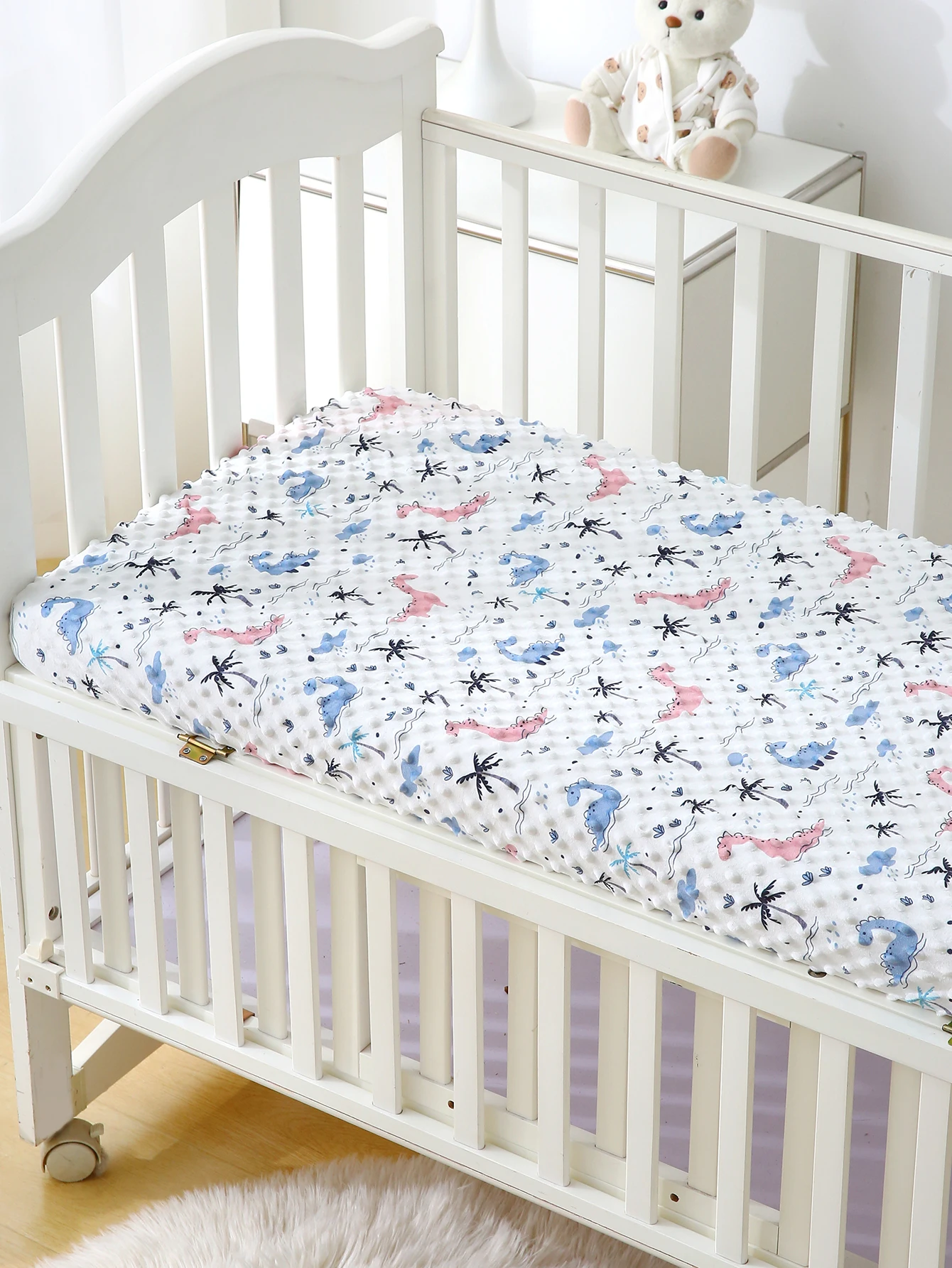 1PC Kids Crib Velvet Fitted Sheet, Super Soft Sheet 51.96x28.34x5in/132*72cm,Mattress Cover Fits for Standard Baby bed