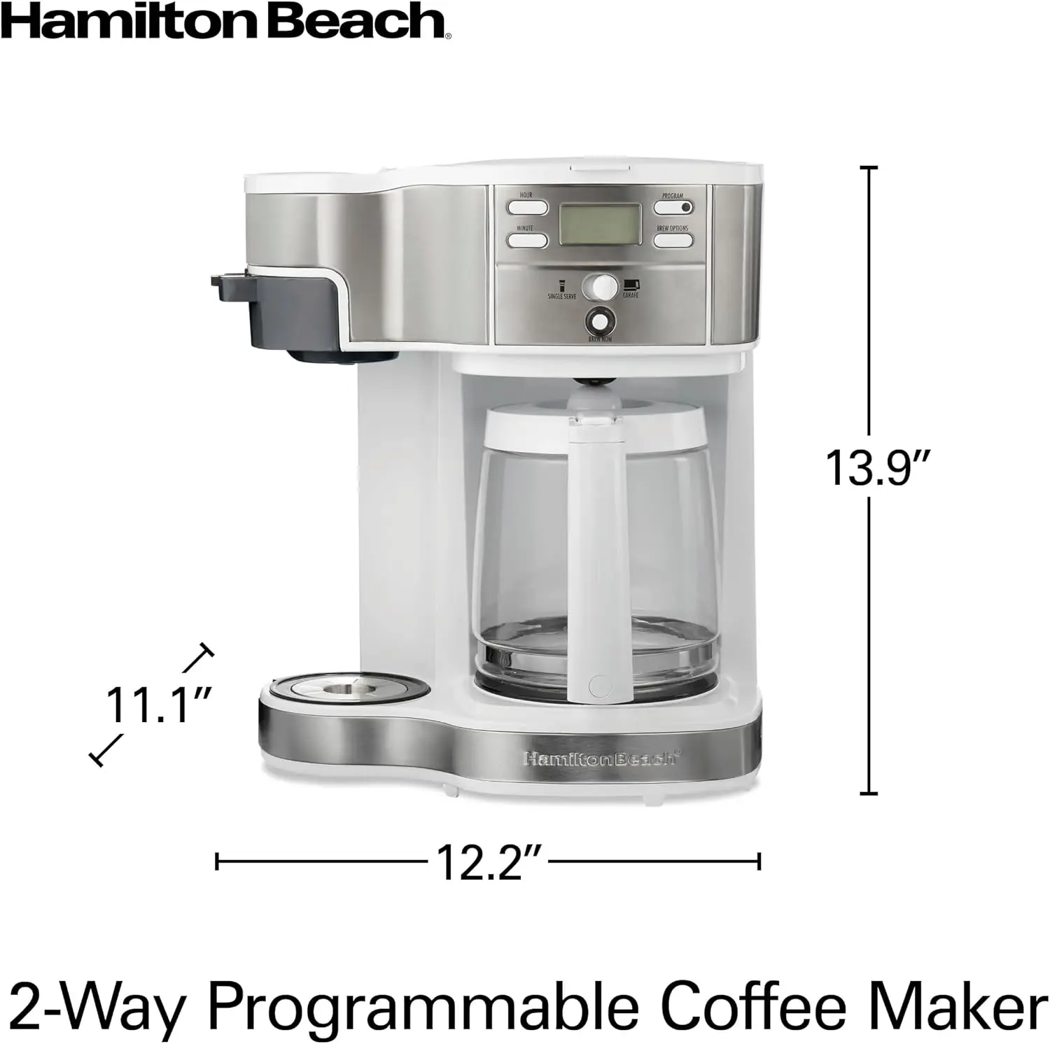 Dual-Brew Programmable Coffee Machine with Single-Serve Brewing Option