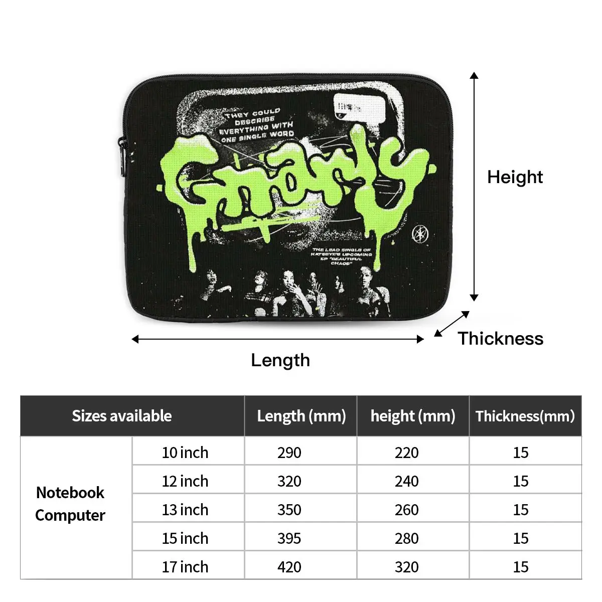 Korean Style KATSEYE Gnarly Notebook Laptop Bag Case Pouch 10 12 13 15 17 Inch Notebook  Tablet Shockproof Case Bag