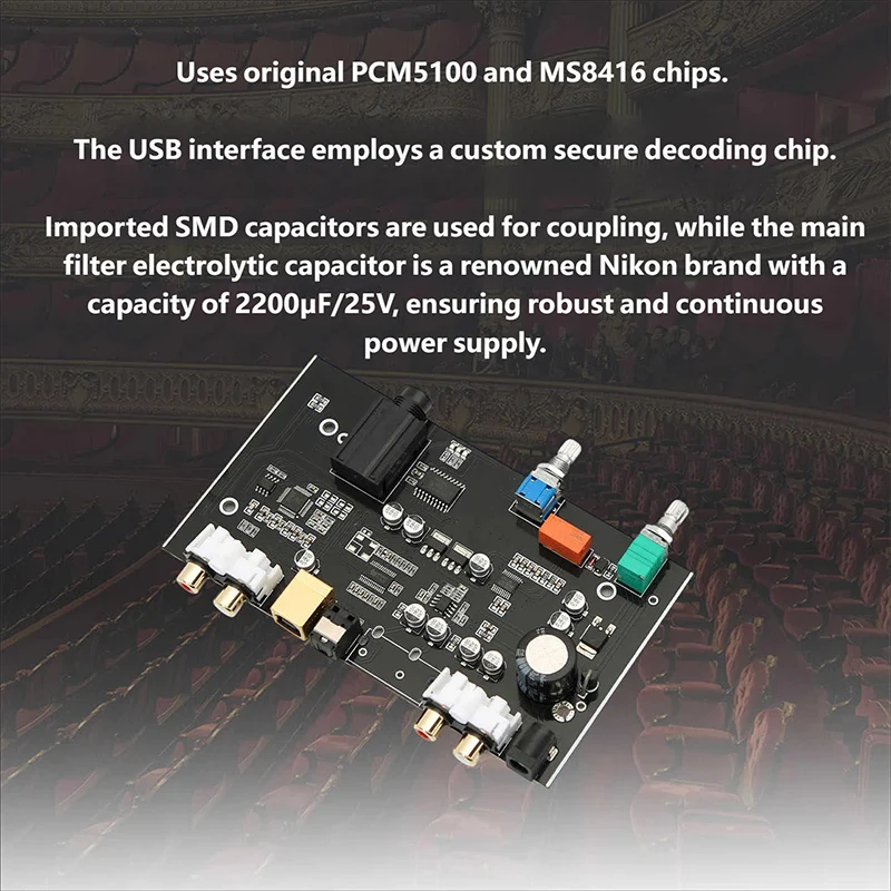 YJCO Optical USB DAC Headphone Amplifier Input OPT 96KHZ USB 48KHZ Audio Converter Adapter for Home Desktop