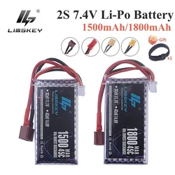 7.4V LIPO Battery 2s 1500MAH 1800mah 45C Battery for RC Drone Helicopter Car FPV Boat Parts With T JST XT30 XT60 Plug 7.4V lipo