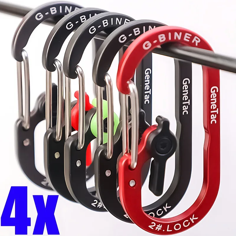 Wear Lock Hang Hook Up Safety DIY Quick Hang Aluminum Alloy Climbing Buckle Key Buckle Defense Outdoor Camping Safety Lock