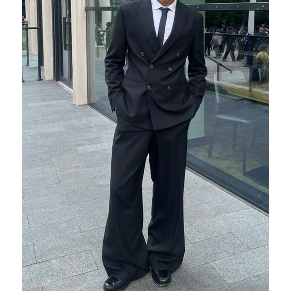 

Men's Suit Two-piece Double-breasted Casual Fashion Suit Slim Body Comfortable Workwear Jackets Man Clothing Elegant Men's Suits