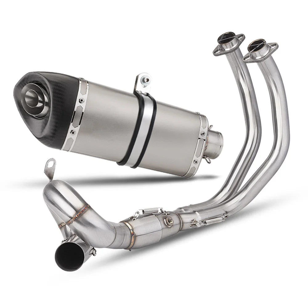 

STLF MT07 Full Systems Motorcycle Front Pipe Modified Muffler Escape Slip on Exhaust for MT07 XSR 700 FZ-07 MT 07