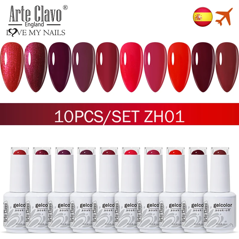 Arte Clavo – Kit de vernis à ongles colorés, 10 pièces, Gel rapide de haute qualité, manucure française, ensemble de vernis à ongles, résine UV