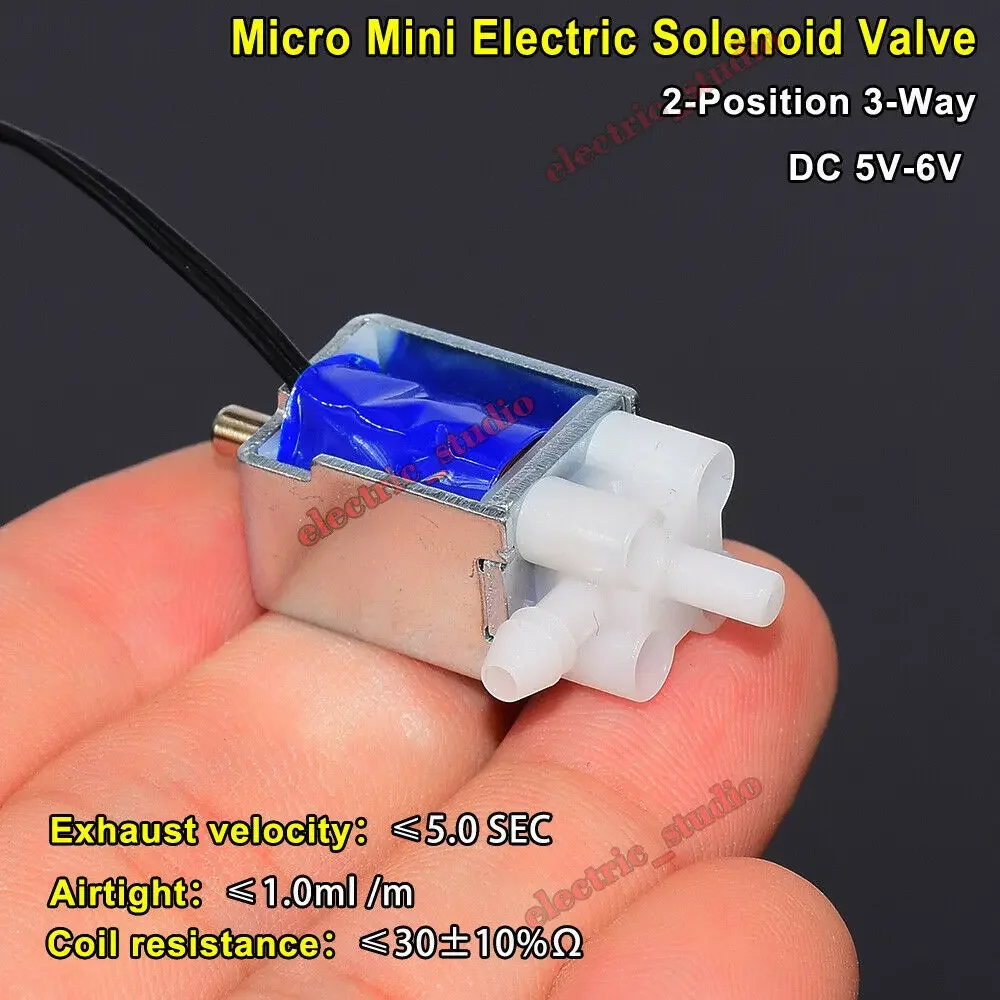 DC 5V 6V Micro Electric Solenoid Valve 2-Position 3-Way Air Valve Vent Valve