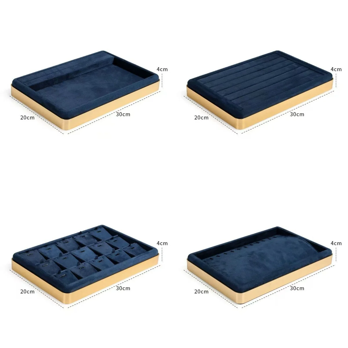 Premium Metal Frame Jewelry Display Tray, 6-Compartment Earring Ring Necklace Organizer, Pendant Storage Case for Boutique Shop