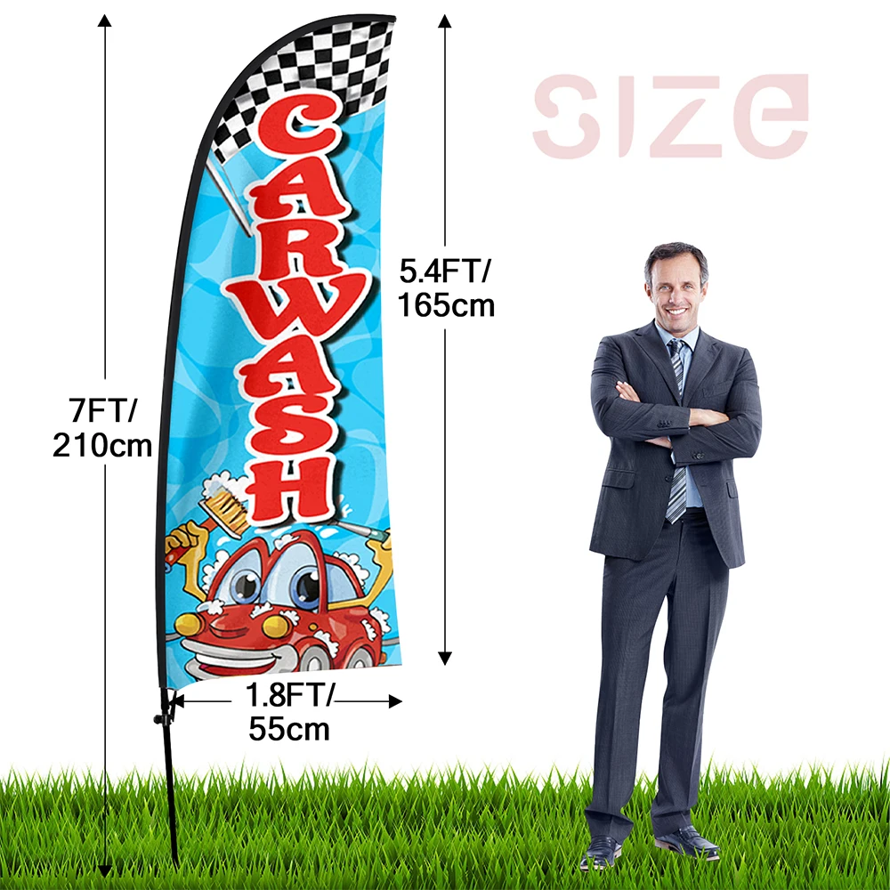 Imagem -02 - Fsflag-windless Feather Flag Signs Pole Kit Ground Spike Banner ao ar Livre para Adverising Car Wash Tall Business ft