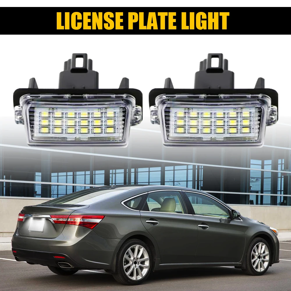 

2 шт. светодиодный светильник номерного знака для Toyota Camry Avalon Highlander ярко-белый 6000K CANBUS без ошибок, лампа освещения номерного знака автомобиля