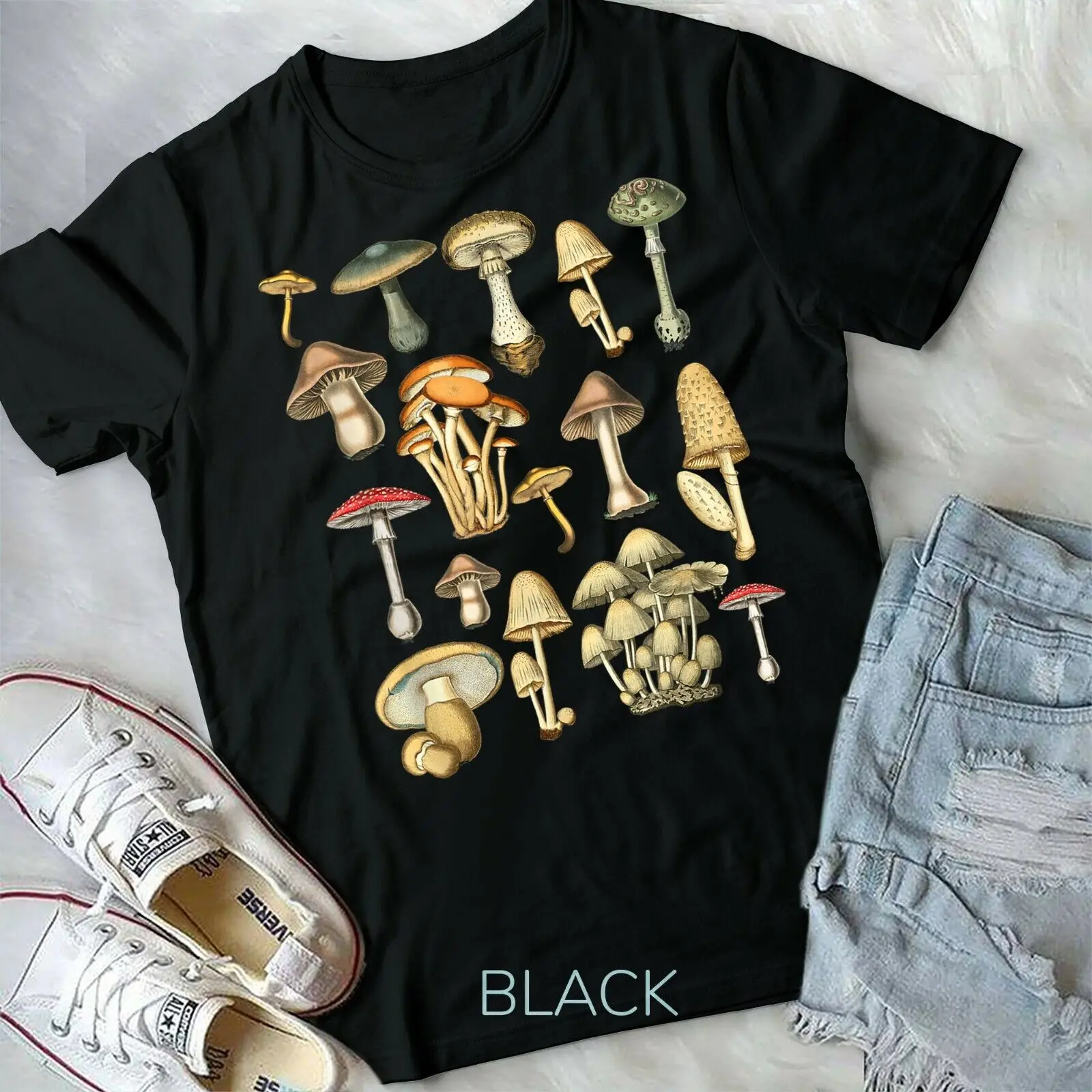 Mushroom Dark Academia Forest Aesthetic Cottagecore - Unisex Form T-Shirt