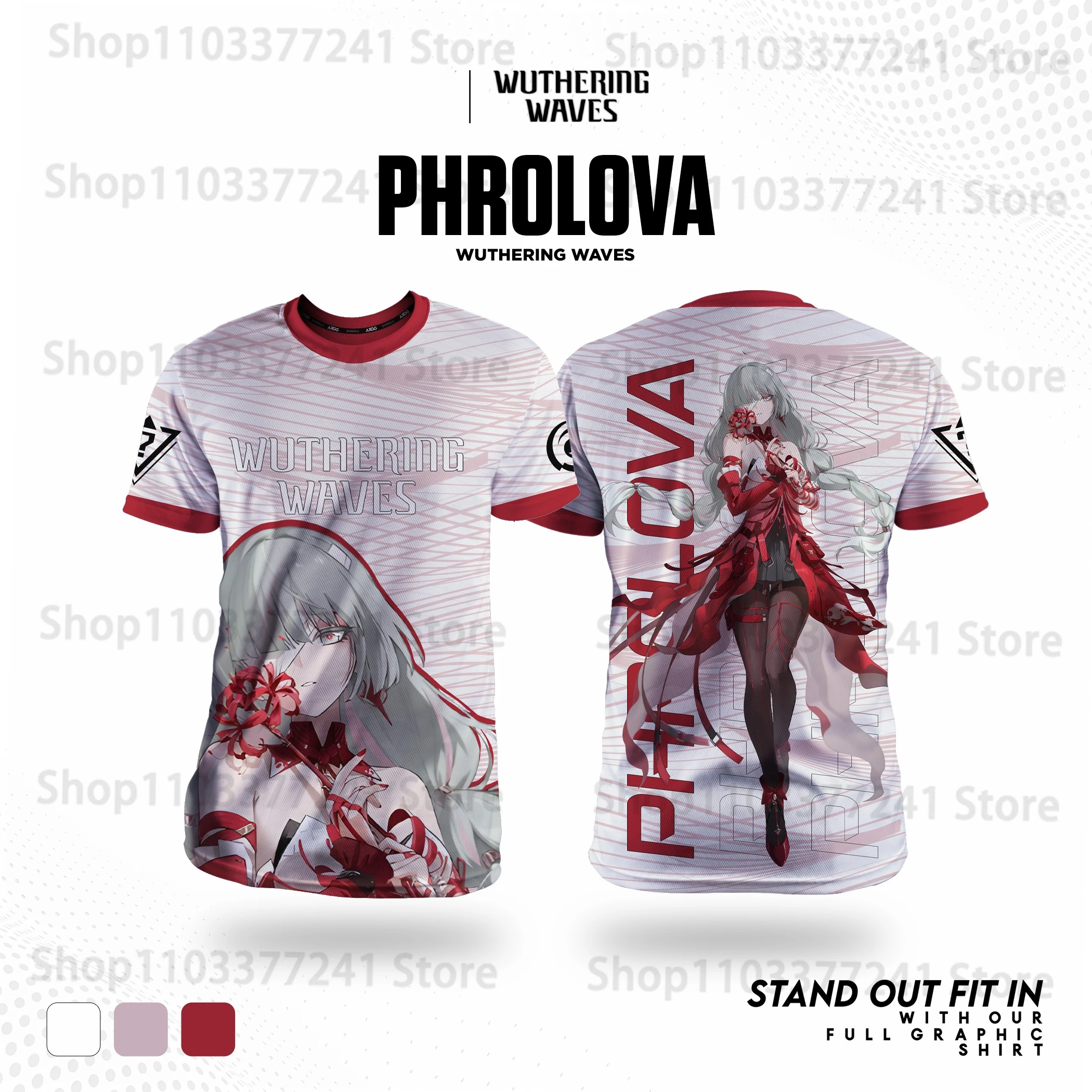 Game Wuthering Waves Role Playing T-shirts 3D Phrolova Print Unisex Anime Tees Men/Women Short Sleeve O-Neck Tshirt Kid Y2k Tops